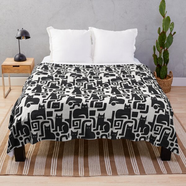 Item preview, Chic Black Cat Pattern Stylish Feminine Design for Dresses & Home Decor designed and sold by Bloomie_Studio .