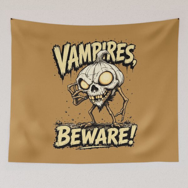 Item preview, Vampires, Beware! – Funny Zombie Garlic Horror designed and sold by Maria Garcia´s.