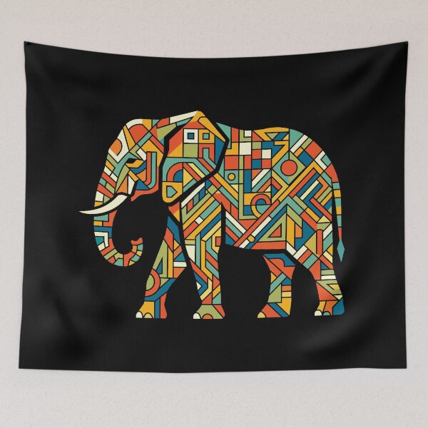 Item preview, Tribal Geometric Elephant designed and sold by KeremYurtseven.