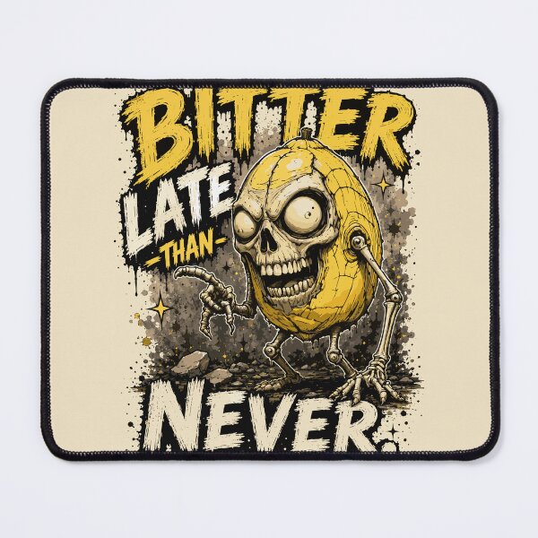 Item preview, Bitter Late Than Never – Funny Zombie Lemon Horror Pun designed and sold by Maria Garcia´s.