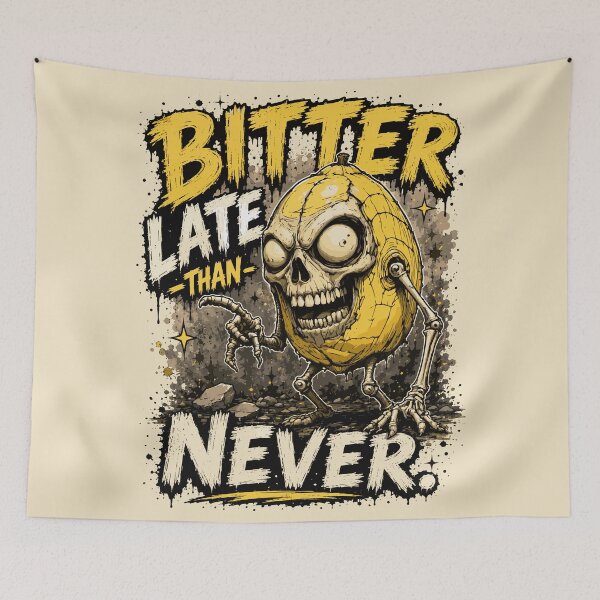 Item preview, Bitter Late Than Never – Funny Zombie Lemon Horror Pun designed and sold by Maria Garcia´s.