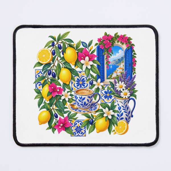 Item preview, Mediterranean Lemons Amalfi Coast Coffee & Flowers designed and sold by RetroPop23.