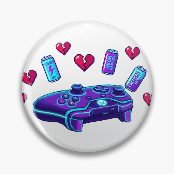 Item preview, Pixel Art Neon Controller and Hearts designed and sold by PrintCraft884.