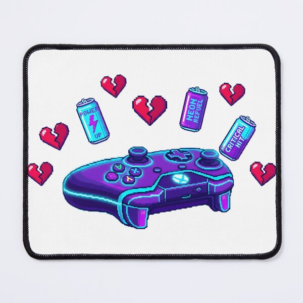 Item preview, Pixel Art Neon Controller and Hearts designed and sold by PrintCraft884.