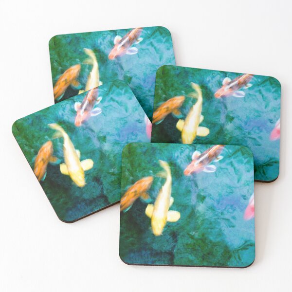 Item preview, Fotografía de peces koi amarillos y naranjas designed and sold by Hena Tayeb.