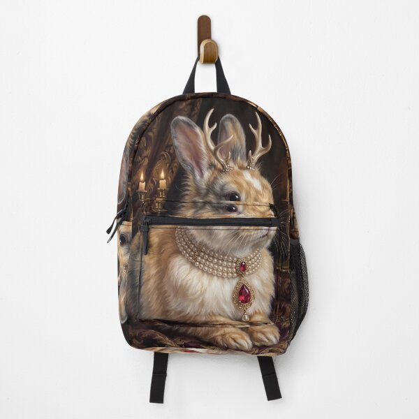 Item preview, Royal Jackalope Ruby Pearl Necklace designed and sold by The Real Beast Art.