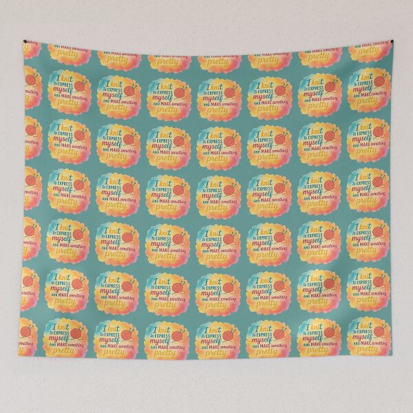 Item preview, “I knit to express myself and make something pretty.” designed and sold by Novel Works Studio.