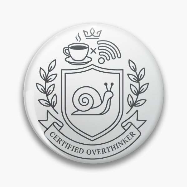 Item preview, Minimalist Overthinker Emblem with Coffee and Wi-Fi designed and sold by PrintCraft884.