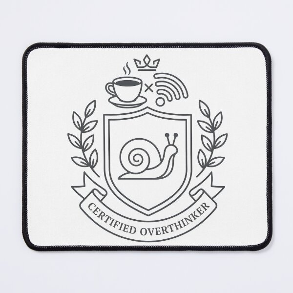 Item preview, Minimalist Overthinker Emblem with Coffee and Wi-Fi designed and sold by PrintCraft884.