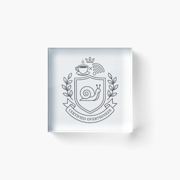 Item preview, Minimalist Overthinker Emblem with Coffee and Wi-Fi designed and sold by PrintCraft884.
