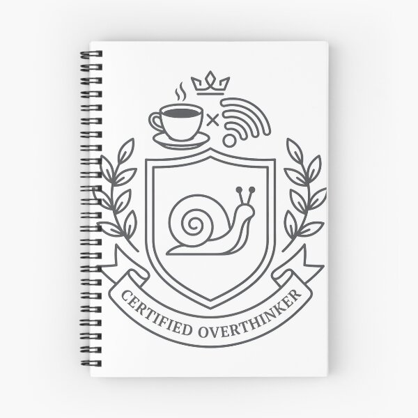 Item preview, Minimalist Overthinker Emblem with Coffee and Wi-Fi designed and sold by PrintCraft884.