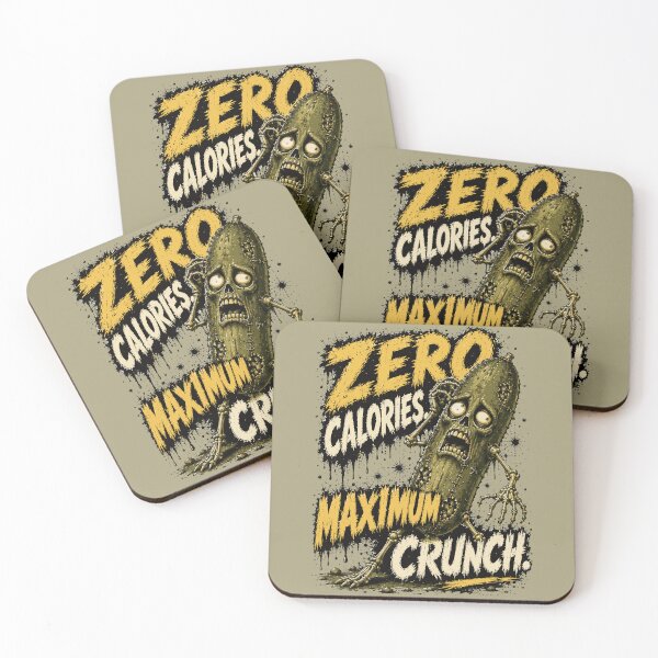 Item preview, Zero Calories, Maximum Crunch – Funny Zombie Pickle Horror Art designed and sold by Maria Garcia´s.