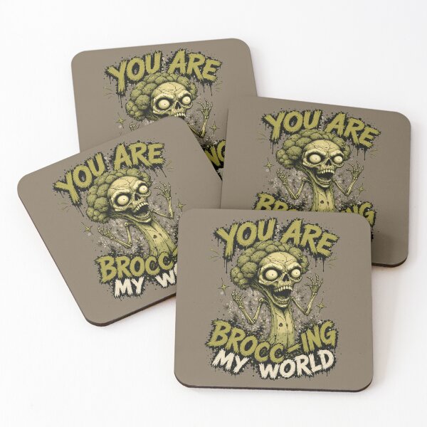 Item preview, You Are Brocc-ing My World – Funny Zombie Broccoli Skull Horror Art designed and sold by Maria Garcia´s.