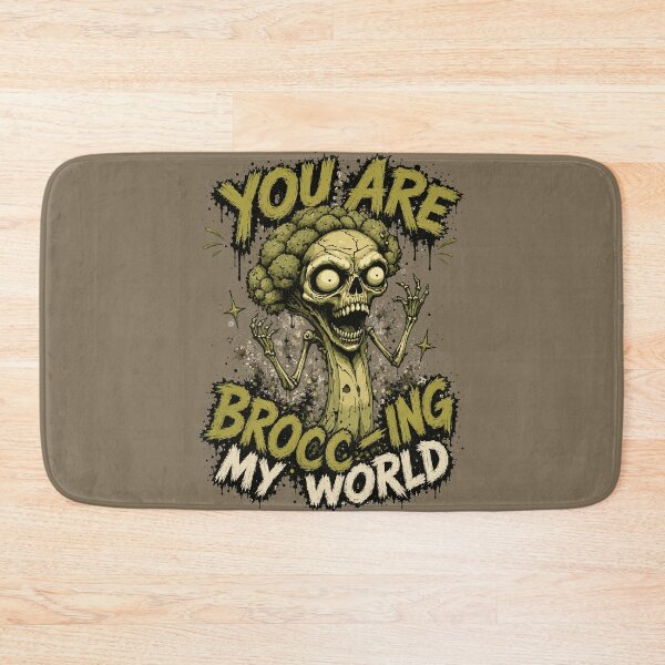 Item preview, You Are Brocc-ing My World – Funny Zombie Broccoli Skull Horror Art designed and sold by Maria Garcia´s.