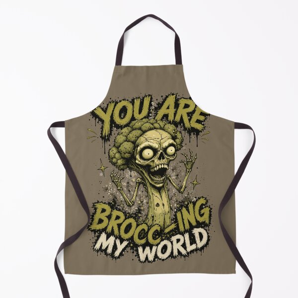 Item preview, You Are Brocc-ing My World – Funny Zombie Broccoli Skull Horror Art designed and sold by Maria Garcia´s.