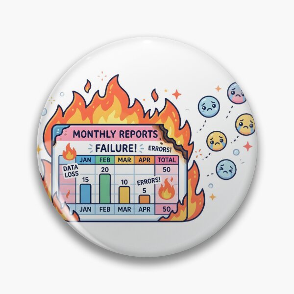 Item preview, Burning Monthly Report with Sad Emoticons designed and sold by PrintCraft884.