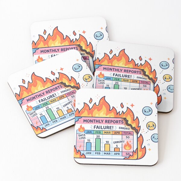 Item preview, Burning Monthly Report with Sad Emoticons designed and sold by PrintCraft884.