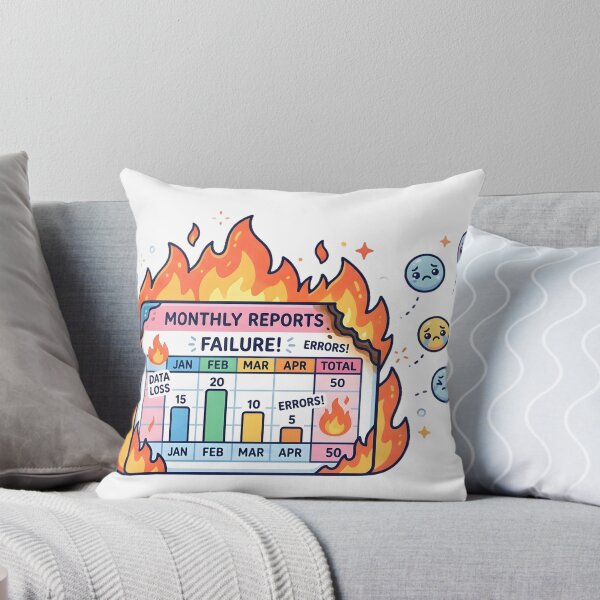 Item preview, Burning Monthly Report with Sad Emoticons designed and sold by PrintCraft884.