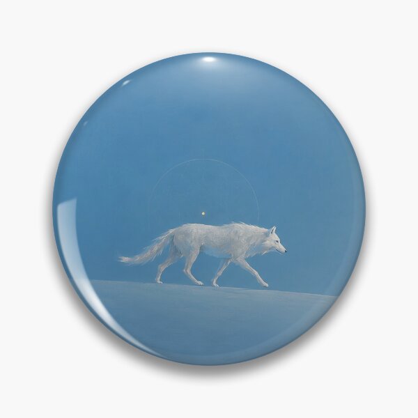 Item preview, The Quiet Crossing – Spiritual Blue Wolf & Crescent Moon designed and sold by SacredLensV.