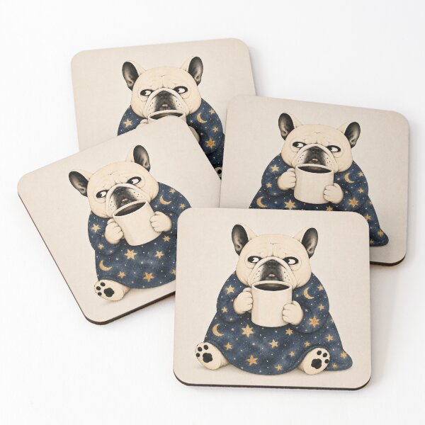 Item preview, Coffee Under the Stars – Funny French Bulldog Night Owl designed and sold by joycrysstudio.