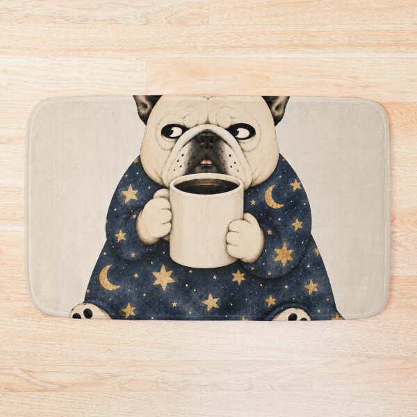 Item preview, Coffee Under the Stars – Funny French Bulldog Night Owl designed and sold by joycrysstudio.