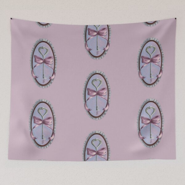 Item preview, Cottage Core Key on Lilac Velvet with Purple Bow designed and sold by ArtistEmFae.
