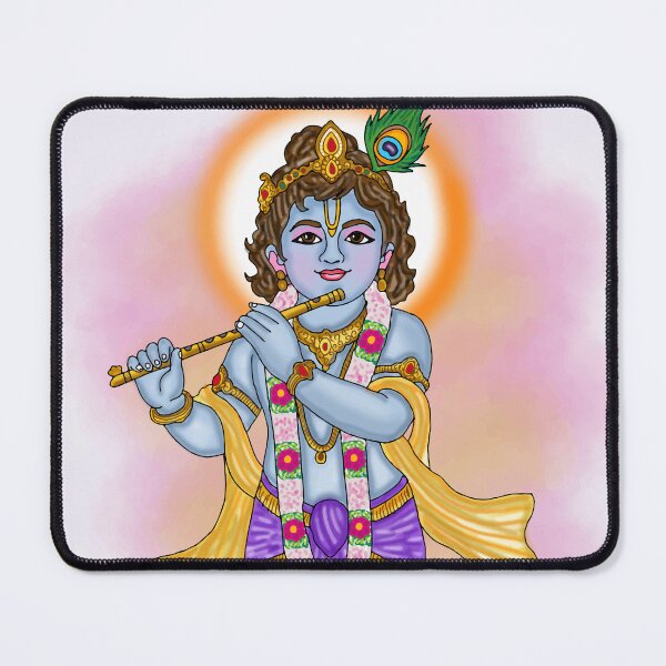 Item preview, Lord Krishna Digital Drawing | Divine Hindu God Artwork & Spiritual Illustration designed and sold by Harshit_Digital_Arts.