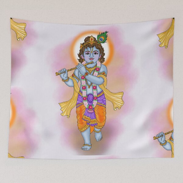 Item preview, Lord Krishna Digital Drawing | Divine Hindu God Artwork & Spiritual Illustration designed and sold by Harshit_Digital_Arts.