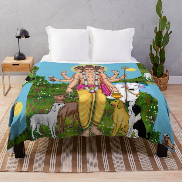 Item preview, Lord Dattatreya Digital Drawing | Hindu Trinity Deity Spiritual Artwork Illustration designed and sold by Harshit_Digital_Arts.
