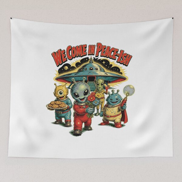 Item preview, We Come in Peace-Ish designed and sold by Sonic Nova Studios.
