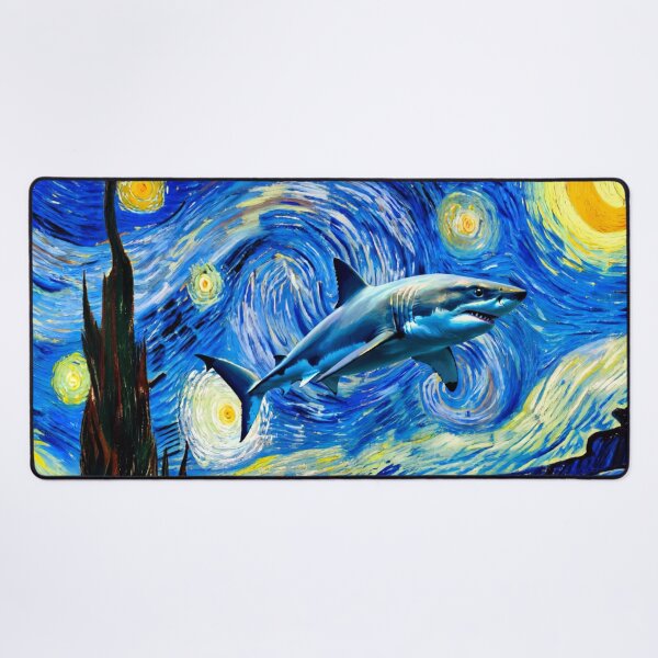 Item preview, Surreal shark swims through Van Gogh´s starry night  designed and sold by aponwao.