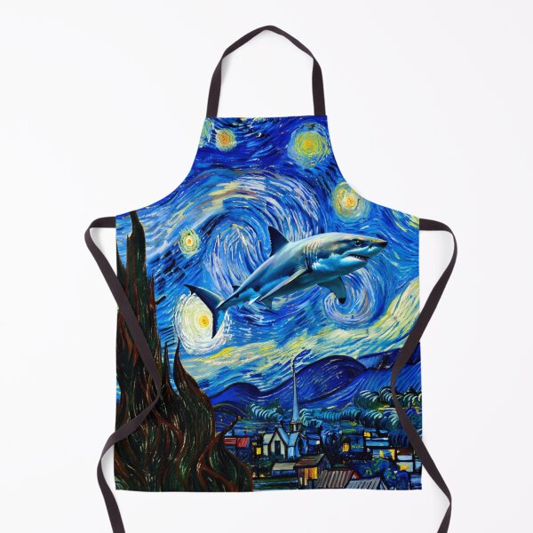 Item preview, Surreal shark swims through Van Gogh´s starry night designed and sold by aponwao.