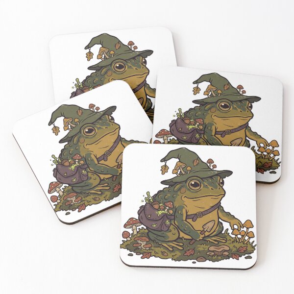 Item preview, Cottagecore Mushroom Wizard Frog - Cute Goblincore Forager designed and sold by Pixele.