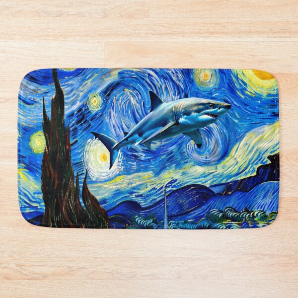 Item preview, Surreal shark swims through Van Gogh´s starry night  designed and sold by aponwao.