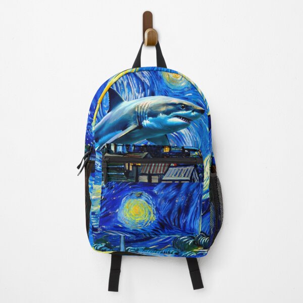Item preview, Surreal shark swims through Van Gogh´s starry night designed and sold by aponwao.