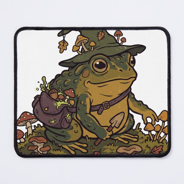 Item preview, Cottagecore Mushroom Wizard Frog - Cute Goblincore Forager designed and sold by Pixele.