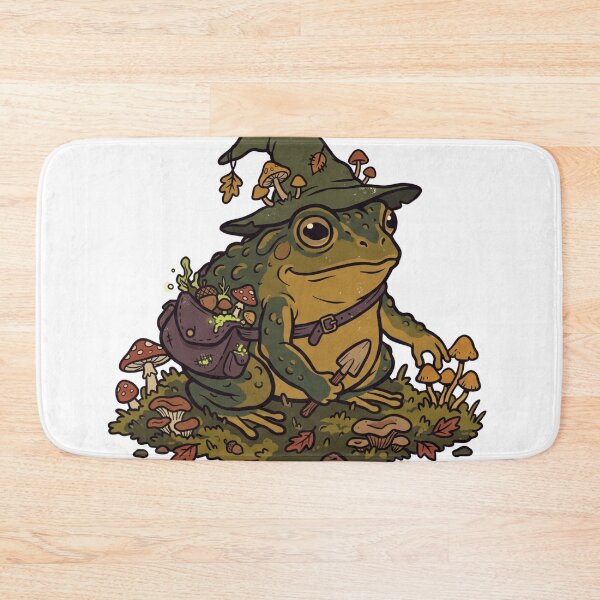 Item preview, Cottagecore Mushroom Wizard Frog - Cute Goblincore Forager designed and sold by Pixele.