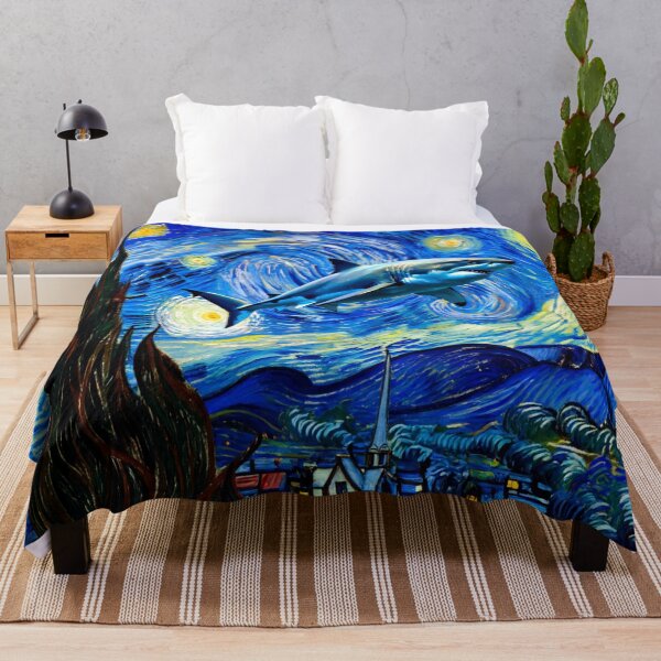 Item preview, Surreal shark swims through Van Gogh´s starry night  designed and sold by aponwao.