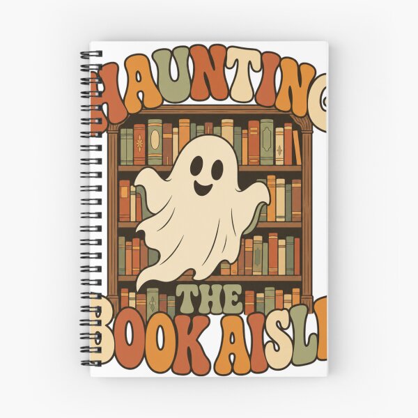 Item preview, Haunting The Book Aisle Retro Groovy Ghost Bookshelf designed and sold by BoosterShop.