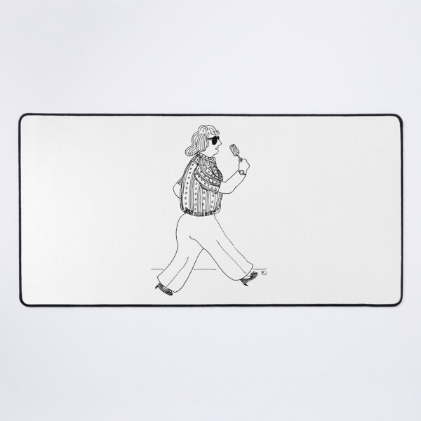 Item preview, Cool Mod Character with Popsicle – Mid-Century Pen & Ink Sketch designed and sold by RedHook-Art.
