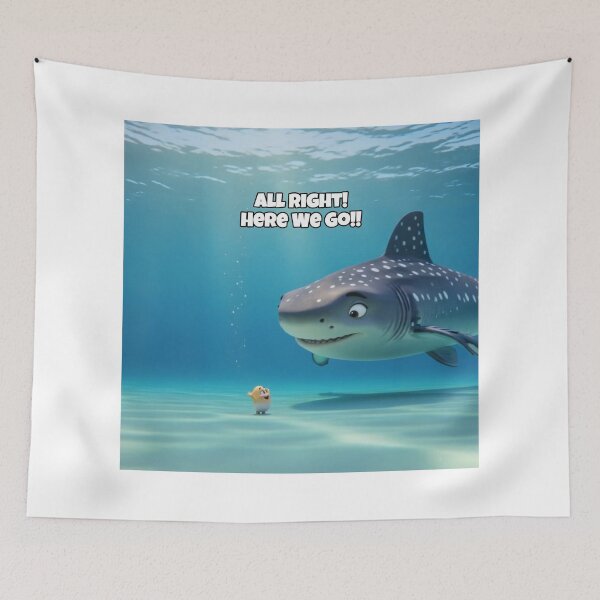 Item preview, Egg Character Meets the World's Biggest Whale Shark - Cute Ocean Art, Scene 1 designed and sold by HappyEggyShop.