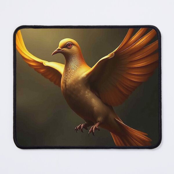 Item preview, Golden Radiant Dove in Flight – Mystical Glowing Bird designed and sold by MFMart.