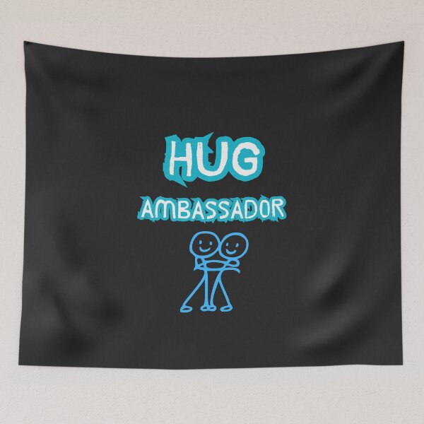 Item preview, Hug Ambassador – Cute Blue Stick Figure Kindness Design designed and sold by TetelestaiWeave.
