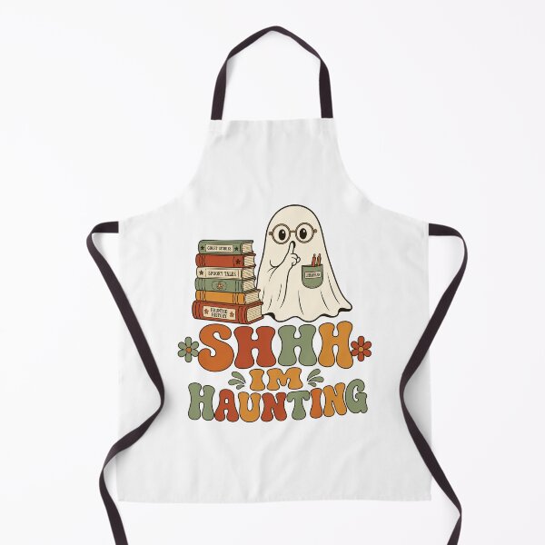 Item preview, Shhh I'm Haunting Retro Ghost Librarian Book Stack designed and sold by BoosterShop.