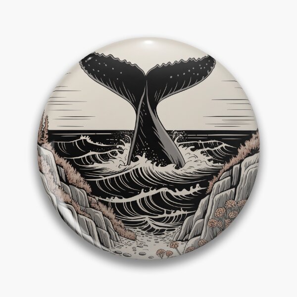 Item preview, Whale Tail and Coastal Waves Wanderlust Art designed and sold by NuvoraNest.