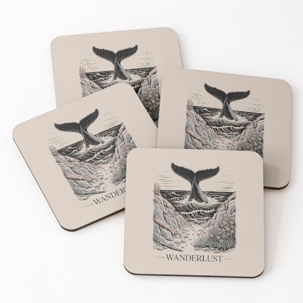 Item preview, Whale Tail and Coastal Waves Wanderlust Art designed and sold by NuvoraNest.