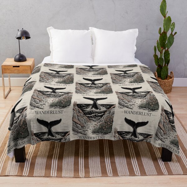 Item preview, Whale Tail and Coastal Waves Wanderlust Art designed and sold by NuvoraNest.