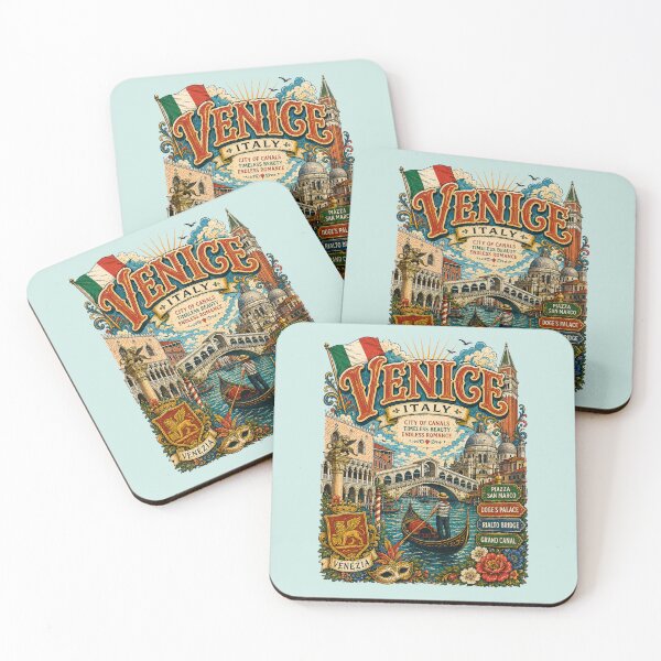 Item preview, Venice Italy City of Canals Vintage Travel Poster designed and sold by Skyrocketz.
