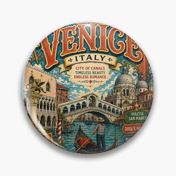 Item preview, Venice Italy City of Canals Vintage Travel Poster designed and sold by Skyrocketz.