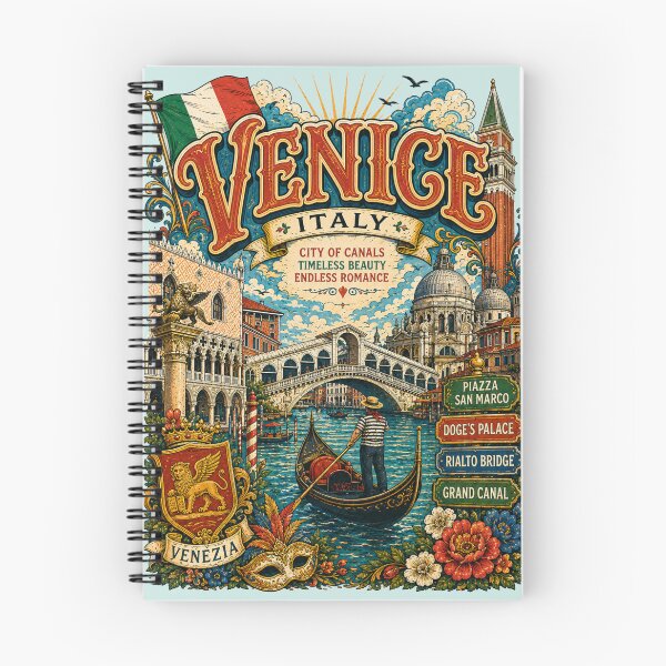 Item preview, Venice Italy City of Canals Vintage Travel Poster designed and sold by Skyrocketz.